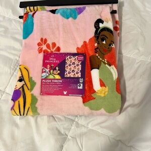 Disney Princess Plush Throw - Pink, Green, Orange